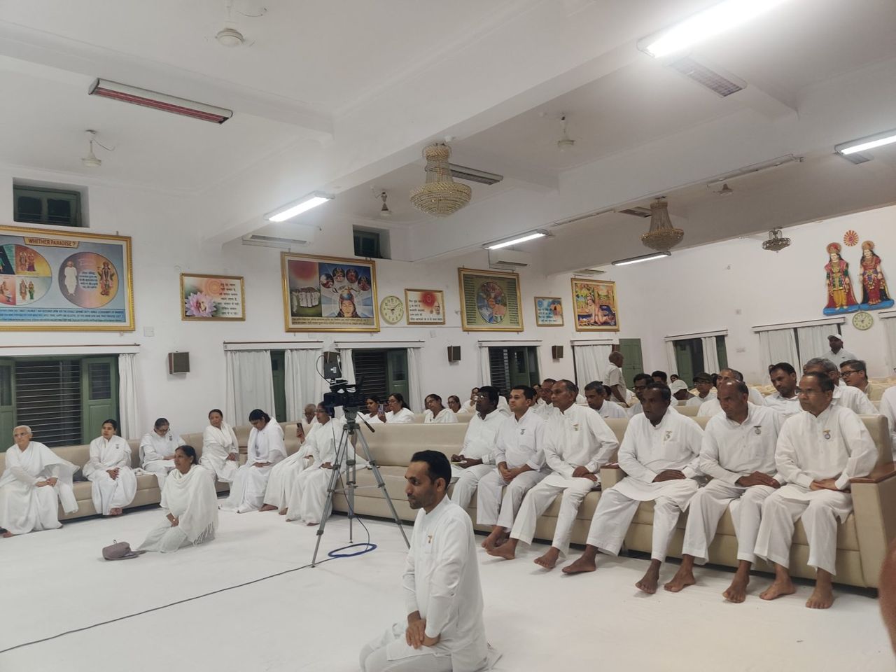 Dr. Shukla training participants at the Madhuban camp
